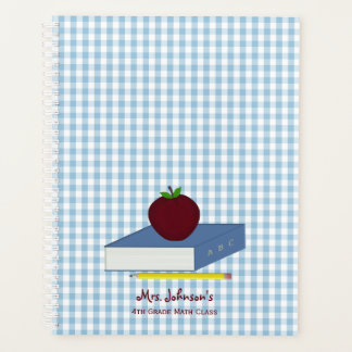 Blue and White Gingham Teacher Planer