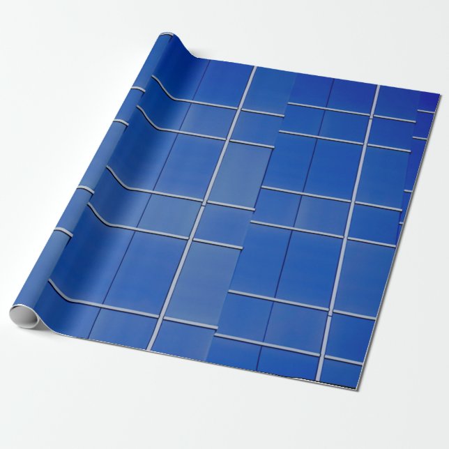 Blue and white glass windows geschenkpapier (Ungerollt)