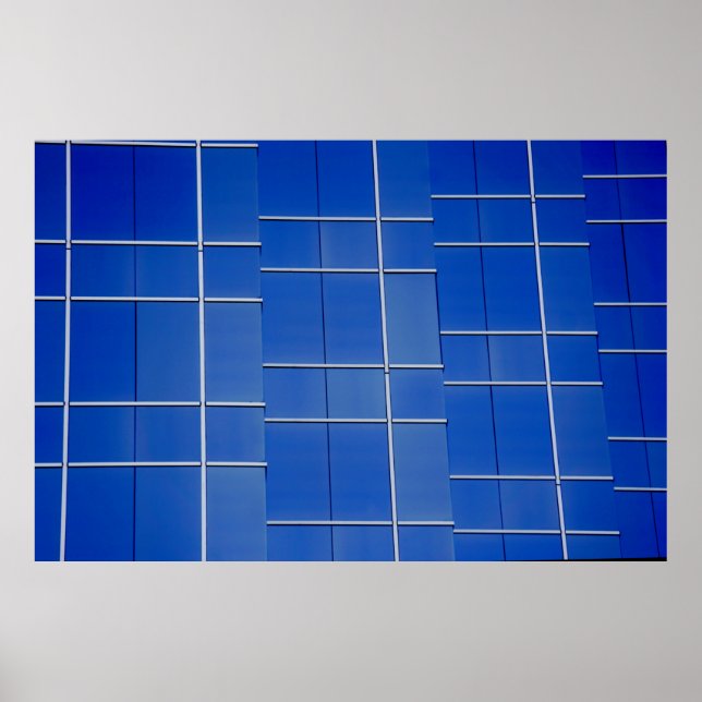 Blue and white glass windows poster (Vorne)