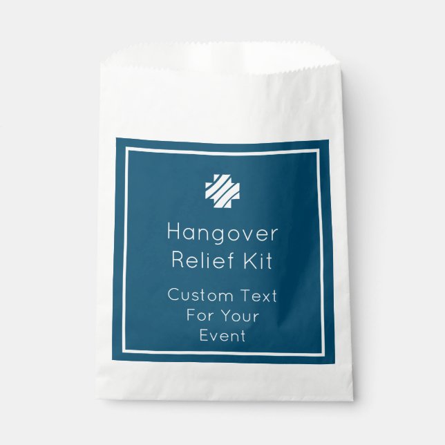 Blue and White Hangover Relief Kit Fvor Bags Geschenktütchen (Vorderseite)
