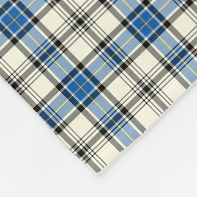Blue and White Hannay Clan Tartan Fleecedecke (Ecke)