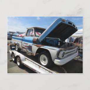 Blue and White Junker Truck Postkarte
