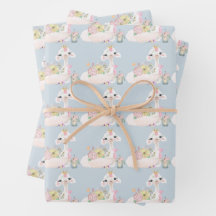 Blue and White Llama Baby Boy Dusche