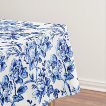 Blue and White Magnolias Toile de Jouy