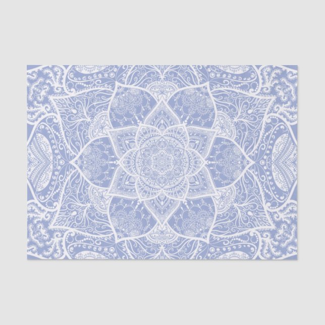Blue and White Mandala - Loergano in Blueberry Seidenpapier (Vorderseite)