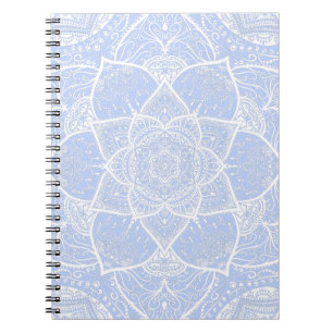 Blue and White Mandala - Loergano in Juniper Berry Notizblock