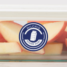 Blue and White Milchig Label Kosher Dairy Etiketten