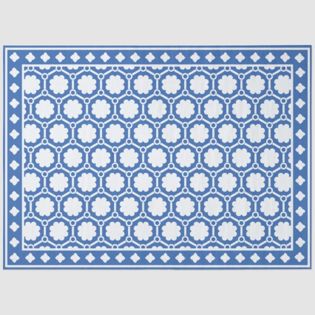 Blue and White Modern Bone Inlay Decoupage Paper Seidenpapier (Vorderseite)