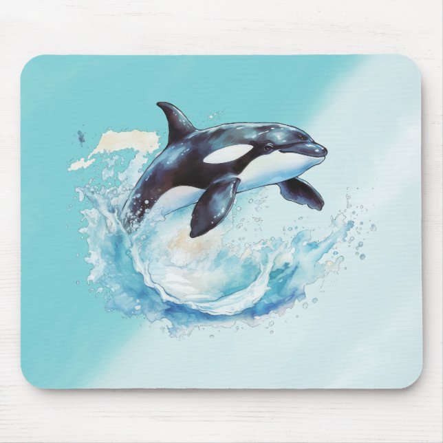 Blue and White Ocean Beach Nautical Mousepad (Vorne)