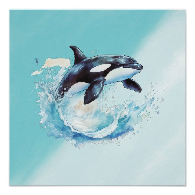 Blue and White Ocean Beach Nautical Poster (Vorderseite)