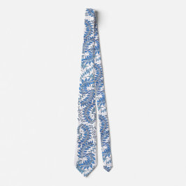 Blue and White Patterned Necktie Krawatte