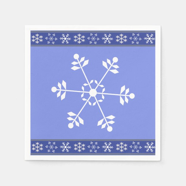 Blue and White Snowflake Napkin #HolidayZ Serviette (Vorderseite)