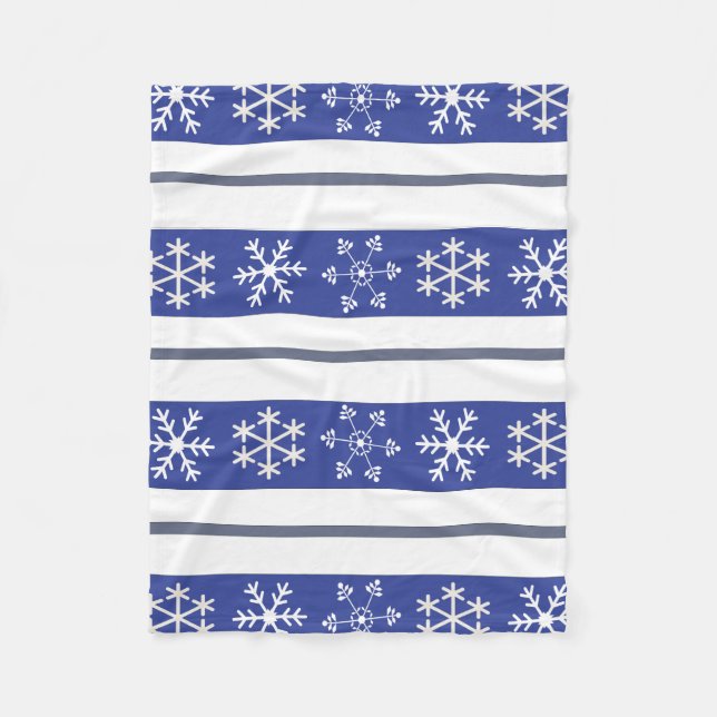 Blue and White Snowflake Throw #HolidayZ Fleecedecke (Vorderseite)