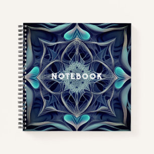 Blue and White Spirograph Design Notebook Notizbuch