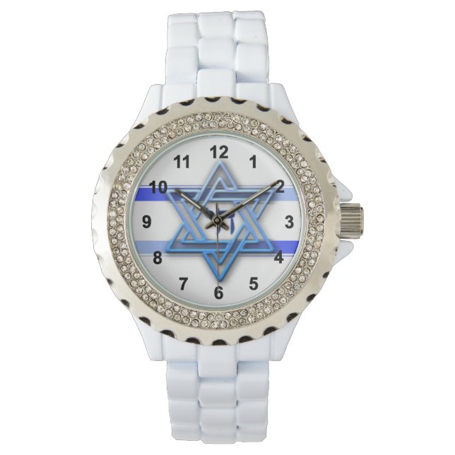 Blue and White Star von David Armbanduhr (Vorderseite)