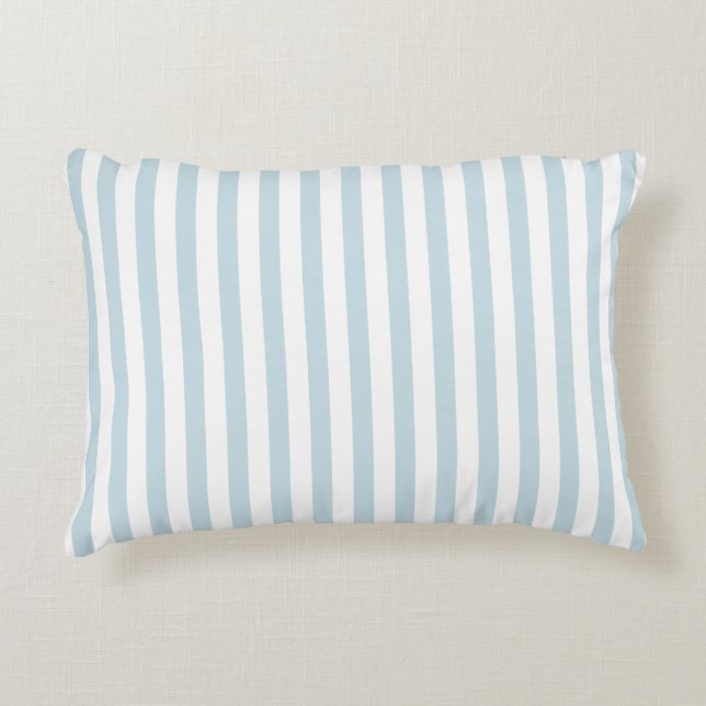 Blue and White Stripe Cabana Pillow Beach Club Dekokissen (Vorderseite)