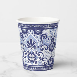 Blue and White Talavera Mexican Folk Art Tasse Pappbecher