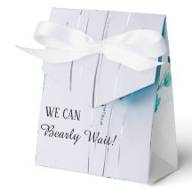 Blue and White Tent Baby Shower Favor Box.