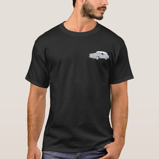 Blue and White Two Tone 1955 Chevy Nomad T-Shirt (Vorderseite)