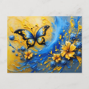 Blue and Yellow Butterfly # 2 Postkarte