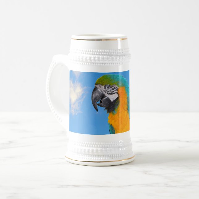 Blue and yellow macaw bierglas (Vorderseite Links)