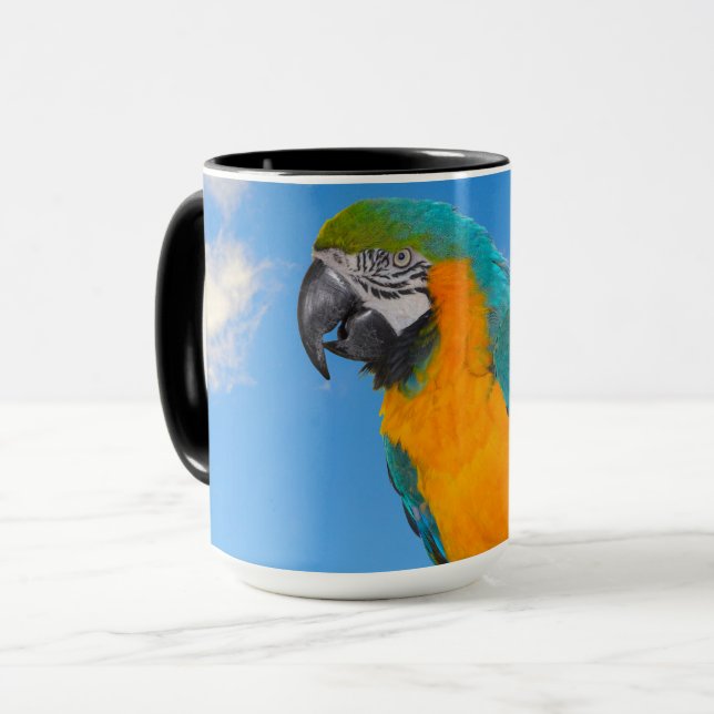 Blue and yellow macaw tasse (Vorderseite Links)