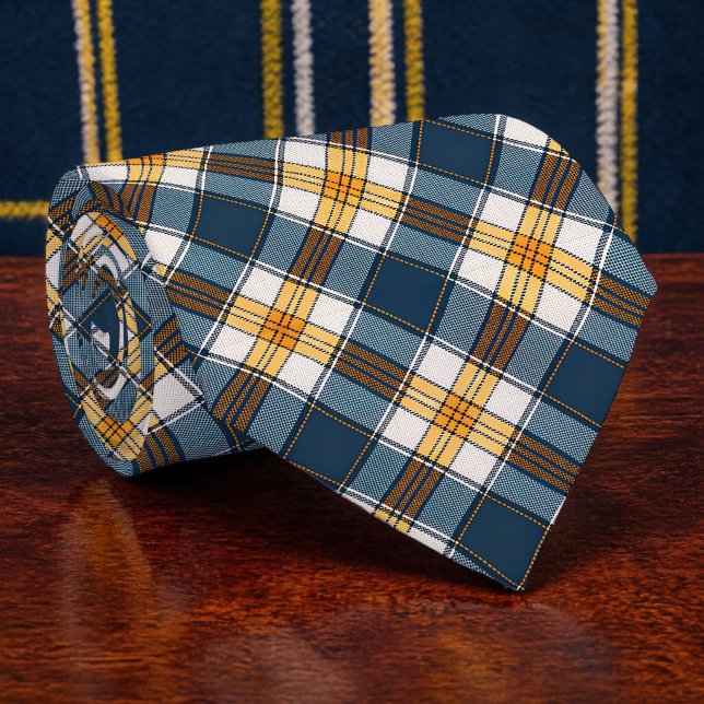 Blue and Yellow Plaid Necktie Tie Krawatte (Von Creator hochgeladen)