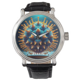 Blue And Yellow Spore Ball Armbanduhr