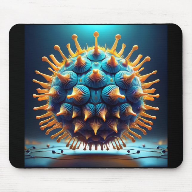 Blue And Yellow Spore Ball Mousepad (Vorne)