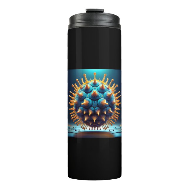 Blue And Yellow Spore Ball Thermosbecher (Vorderseite)