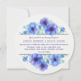 Blue Anemone Abend Empfang Hochzeit lädt ein Einladung