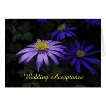 Blue Anemone Blume Hochzeitkarte