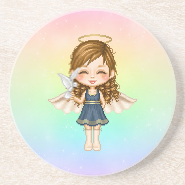 Blue Angel Pixel Art Untersetzer (Vorne)