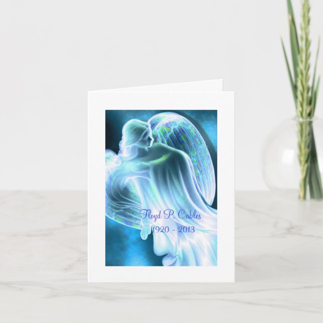 Blue Angel Sympathy Thank You Card Dankeskarte (Vorderseite)