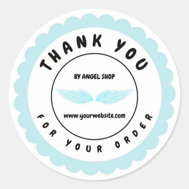 Blue Angel Wings Circle Customizing Runder Aufkleber (Vorderseite)