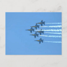 Blue Angels Six-Jet-Diagonalformation mit Rauch 
