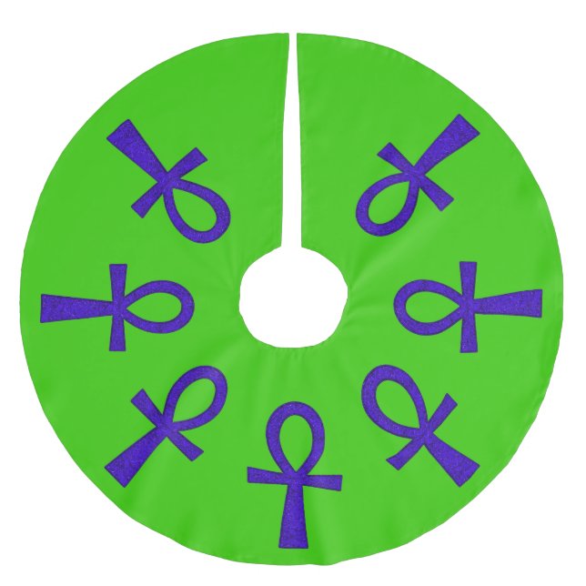 Blue Ankh Polyester Weihnachtsbaumdecke (Vorderseite)