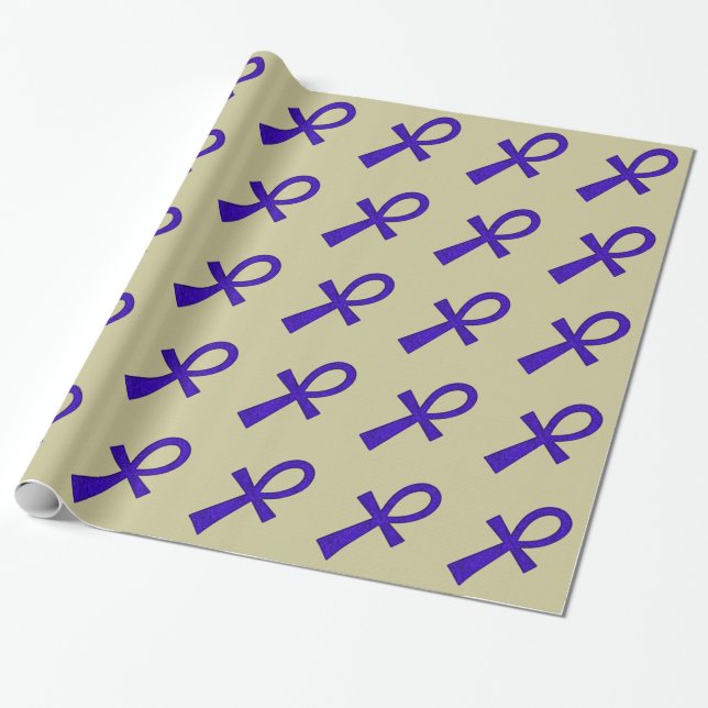 Blue Ankh Wrapping Paper Geschenkpapier (Ungerollt)