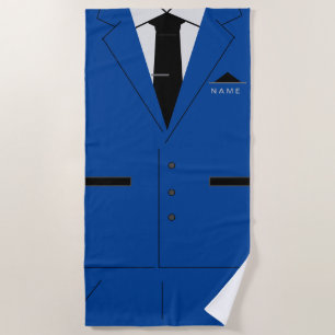 Blue Anzug & Black Necktie - Name hinzufügen Strandtuch