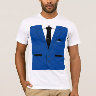 Blue Anzug mit Krawatte Funny T - Shirt Individuel