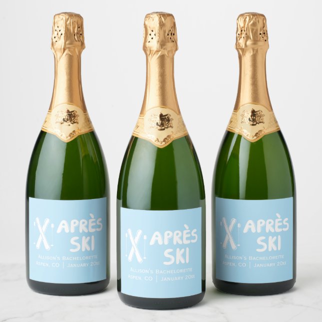 Blue Apres Ski Junggeselinnen-Abschied Champagne (Flaschen)