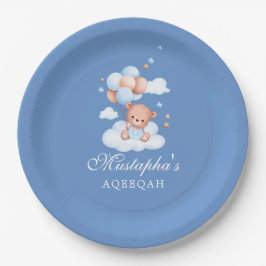 Blue Aqiqah Baby Boy Paper Plates Pappteller