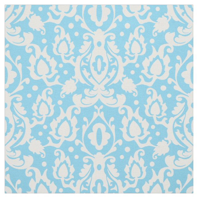 Blue Aqua Casbah Damask Stoff (Muster)