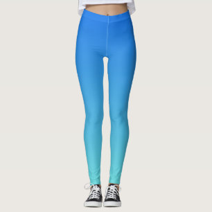 Blue Aqua Gradient Ombre All-Over-Print-Leggings Leggings