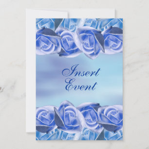 Blue Aqua Hochzeit Elegante Rose Einladung