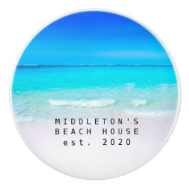 Blue Aqua Ocean Custom Coastfamilie Keramikknauf