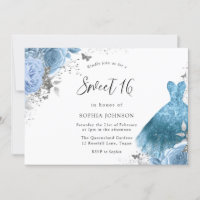 Blue Aqua Silver Dress & Blume Sweet 16