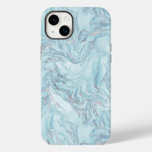 Blue Aqua Silver Marble Case-Mate iPhone 14 Plus Hülle