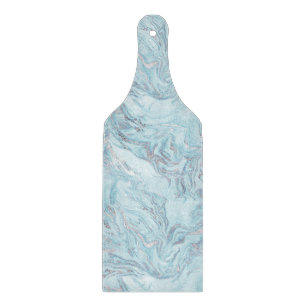 Blue Aqua Silver Marble Schneidebrett