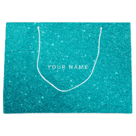 Blue Aqua Turqoise Ocean Glitzer Gefallen Geschenk Große Geschenktüte